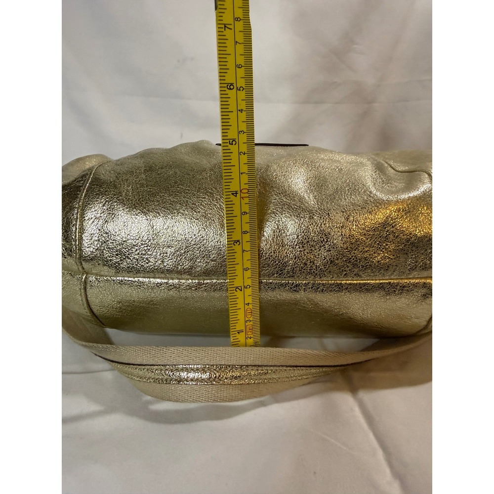Coach Poppy Metallic Gold Leather Convertible Hobo Crossbody 20384 Y2K Bag - Picture 6 of 12